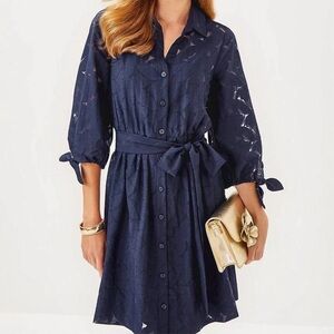 Lilly Pulitzer Amrita Navy 3/4 Sleeve Dress